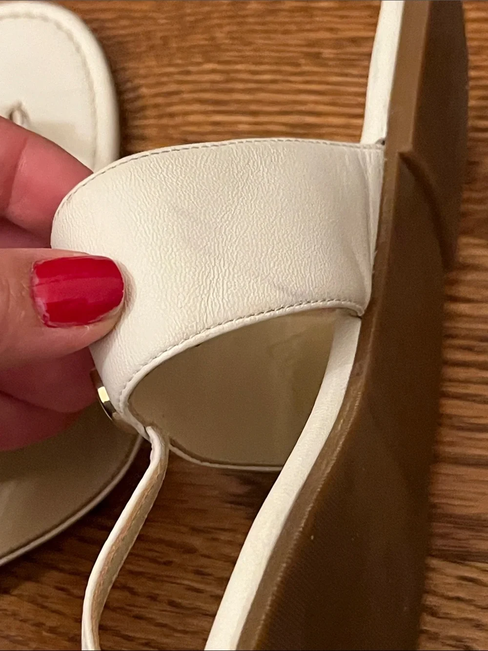 Jimmy Choo JC Monogram Flat Leather Thong Sandals in white/milk leather